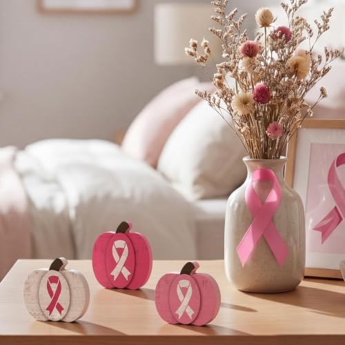 Smile Breast Cancer Awareness Wooden Standing Decor Set