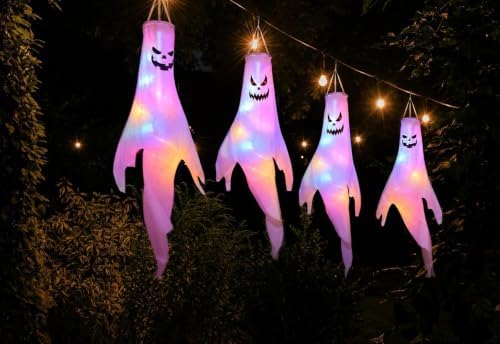 Halloween Ghost Decorations Outdoor, Hanging Ghosts Halloween Decor Spooky
