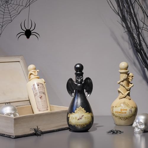 Cynkeyee Halloween Poison Bottles Resin Snake Witch Potion Decor