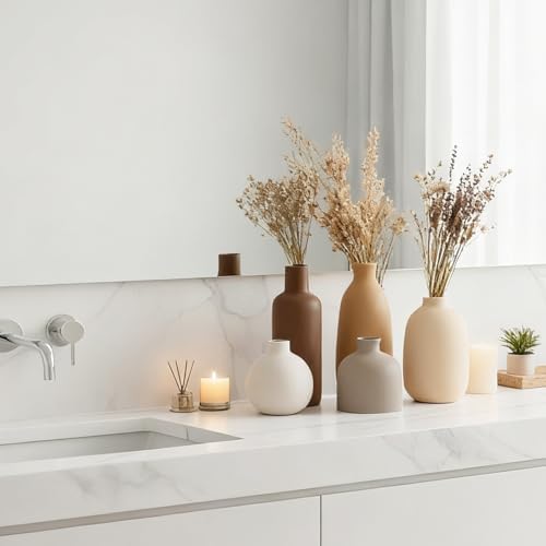 Modern Ceramic Vase / Soft Tones / Set of 5