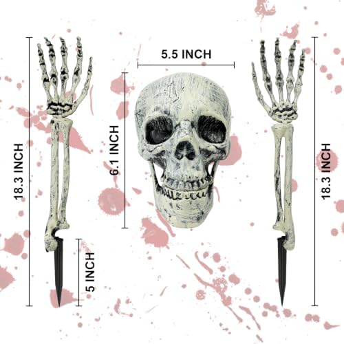 1 Pack Halloween Skeleton Groundbreaker Stakes,Outdoor Yard Decorations