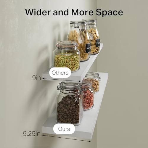 BAYKA White Floating Shelves 35.4in, Set of 2, Wall Mounted for Wall Decor