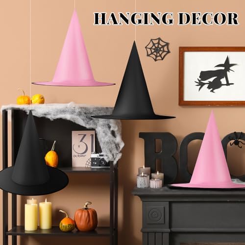 Suhine 12 Pcs Halloween Witch Hat Decor