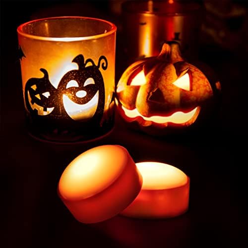 Litake LED Flameless Pumpkin Lights with Remote,Flickering Jack-O-Lantern Lights with Timer,Battery Operated Dimmable Halloween Candle Light for Halloween Indoor/Oudoor Decorations,6 Packs
