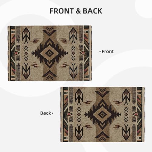 Southwestern Placemats Set of 6 18x12 Inch Western Southwest Linen Place Mat Heat-Resistant Washable Wipeable Native American Table Mat for Party Kitchen Dining Home Decor