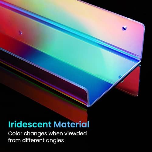 upsimples 2 Pcs 15" Iridescent Acrylic Shelves for Wall Decor and Display