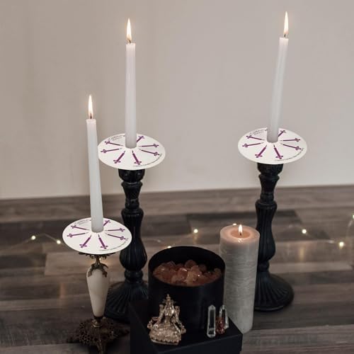 YOROXRG 100 pcs Church Candles with Drip Protectors for Devotional Candlelight Vigil Service, Unscented White 5" H X 1/2" D, No Smoke, Shabbat, Praye