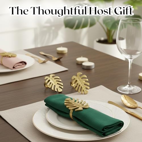 Alpha Living Home Metal Napkin Rings, Antique Gold, 12-Pack