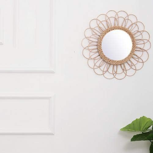 Rattan Sunflower Circular Wall Mirror