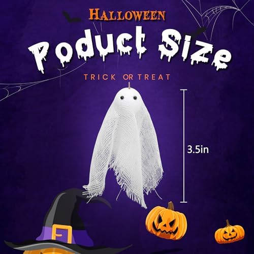16Pcs Halloween Ghost Hanging Ornaments, Small Hanging Ghosts Tree Ornament