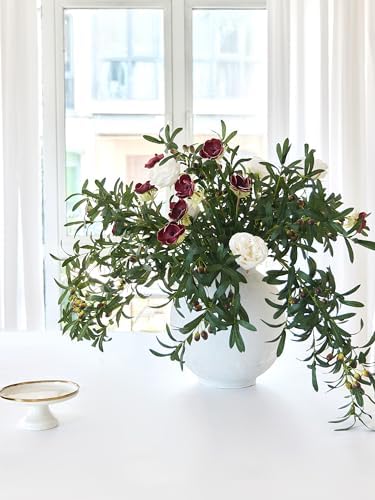 MISSPIN Artificial Flowers with Greenery Stems Faux Plants Indoor Branches for Tall Vase Ultra-Realistic, 12 Pcs Wedding Centerpieces, Home Decor & DIY Bouquets