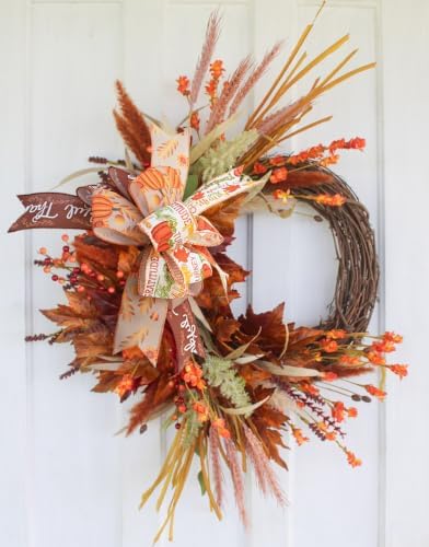 Fall Lantern Bow Wreath Bow Decor Bow Halloween Lantern Bow Orange Pumpkin Lantern Bow Fall Lantern Thanksgiving Autumn
