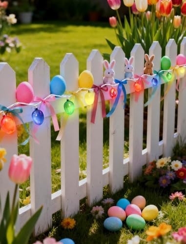 UL 12FT Connectable Easter Lights, 20 LED Electroplated Vintage Eggs