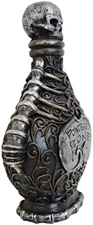 Ebros Gift Wicca Witch Mad Doctor Scientist Witchcraft And Sorcery Elixir Poison Potion Bottle Macabre Alchemy Halloween Prop Accessory Display Bottles (Skeleton Skull Powdered Bones)