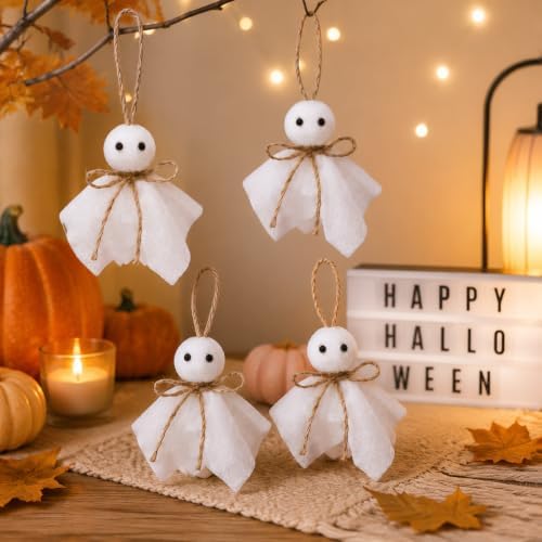 20Pcs Halloween Hanging Ghost Ornament, Small Hanging Ghosts Tree Ornament