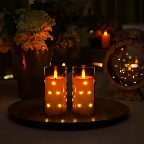 Homemory 3"x6" Flameless Candles, Flickering LED Pillar Candles with Remote