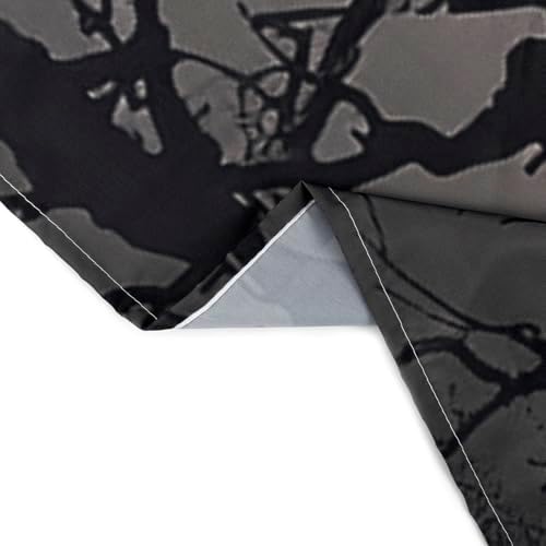 LB Grey Halloween Tapestry Black Bat Dead Tree at Cemetery Wall Tapestry Horror Full Moon Night Tapestries for Bedroom Living Room College Dorm Wall Decor,78Wx60H inches