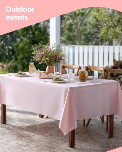 Niuara Pink Plastic Table Cloth Disposable, 4 Pack, 54 x 108 in