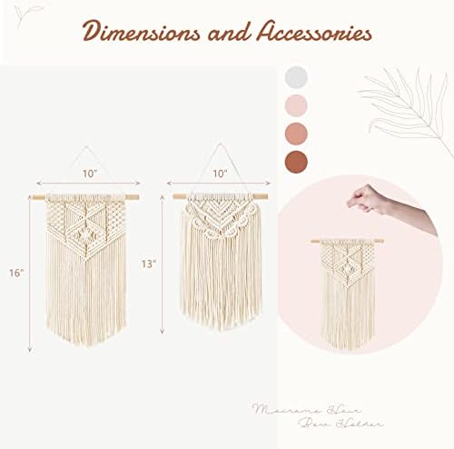 Macrame Wall Hanging Boho Wall Art Decor Woven Chic Bohemian Room Decor / Small / Set of 2