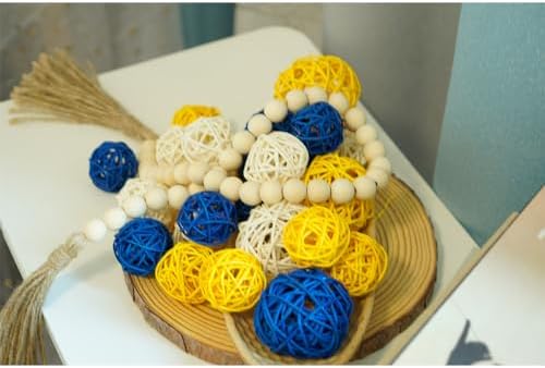 Qingbei Rina 20 PCS Decorative Balls for Bowls, Yellow Blue White