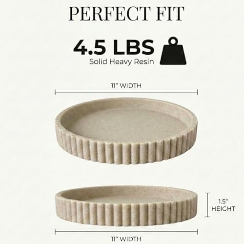 OAKOA Round Decorative Tray Coffee Table Tray - Resin Circle Tray Decor