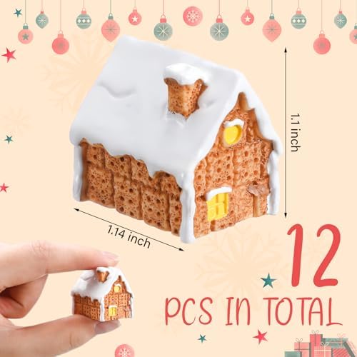 Realspring 12 Christmas Village Accessories Mini Gingerbread Kit Ornament