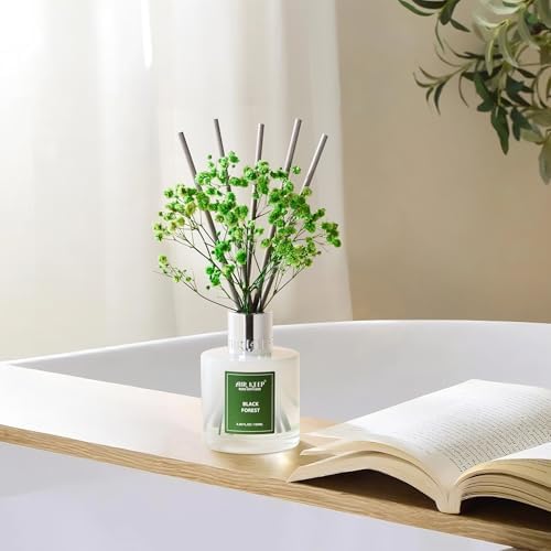Airkeep Reed Diffuser Set,3.38 fl oz (100 ml) - Black Forest Oil Diffusers with 8 Reed Sticks, Home Fragrance Reed