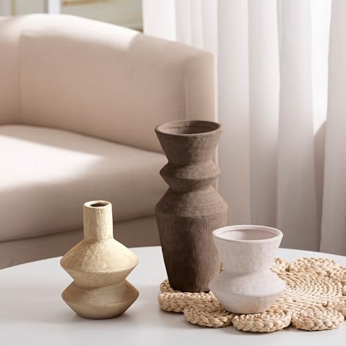 Ceramic Vase Home Table Decor / 10-brown / Set of 3