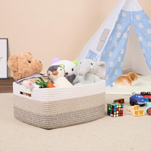 Toy Baskets / Large Storage Baskets / L17xw13xh7.5 / Gradient Brown / Set of 2