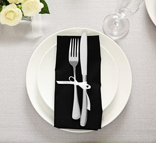 Utopia Kitchen Cotton Blend Black Cloth Napkins [12 Pack, 18x18 Inch]