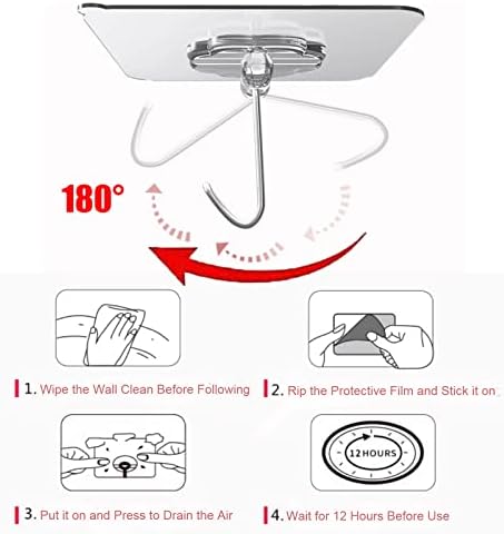 DDMY Clear Adhesive Hooks Heavy Duty Walls Hook 36 Pack for Hanging