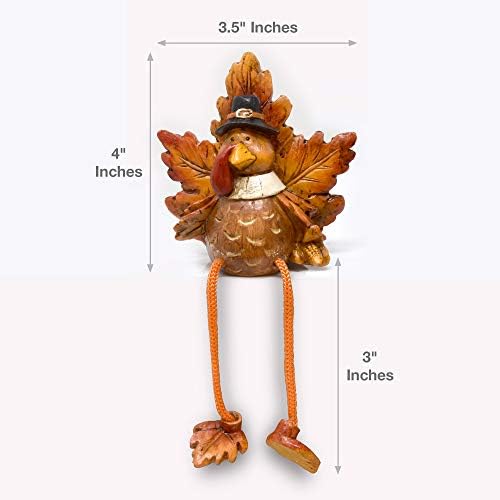 Thanksgiving Turkey Ceramic Shelf Sitters Decorations 3 Pack Table Topper