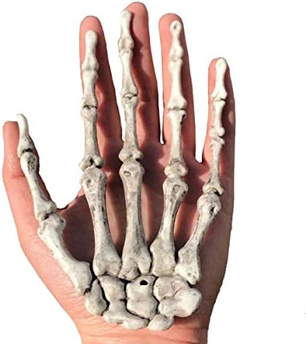 5 Pairs Halloween Skeleton Hands Realistic Plastic Fake Human Hands for Halloween Zombie Party Terror Scary Props