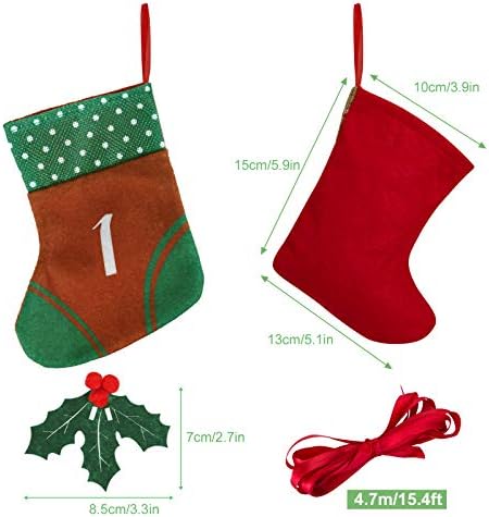 KESOTE Reusable Christmas Advent Calendar Empty, Xmas Fabric Stocking