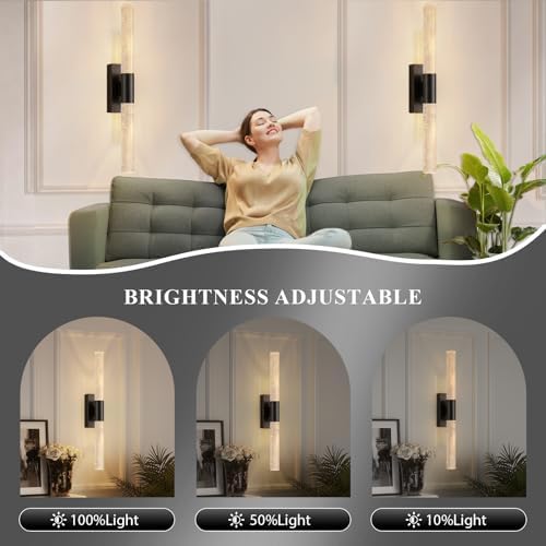 camuucci Battery Operated Wall Sconces Set of 2, Rechargeable Wall Lights