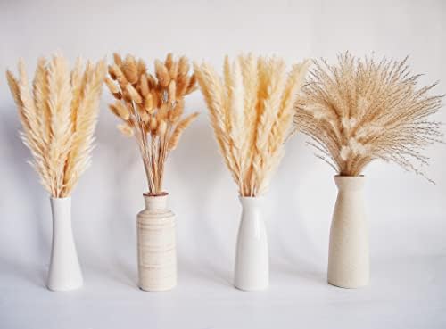 Natural Dried Pampas Grass Decor, Beige Pampas Grass, Bunny Tails Dried Flowers, Reed Grass Bouquet for Wedding Boho