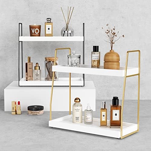 Counter Organizer / Bathroom Organizer Countertop / White-gold