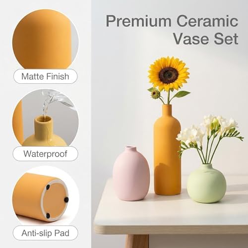Macaron Ceramic Vase / Rustic Mix / Set of 4
