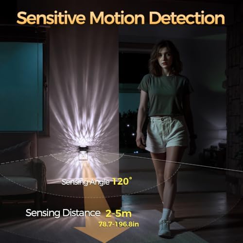 Briignite Motion Night Light Projector Dimmable 3 Colors Warm Rotatable