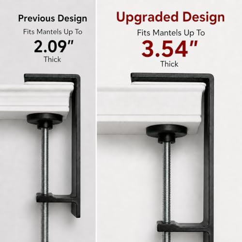 AZHAIBUQI 4 Pack Stocking Holders for Mantle, Upgraded 2 in 1 Christmas Stocking Hangers & Garland Holder, Adjustable Fireplace Hooks Fit Mantels Up to 3.54 Inches Thick, No Drilling, Black