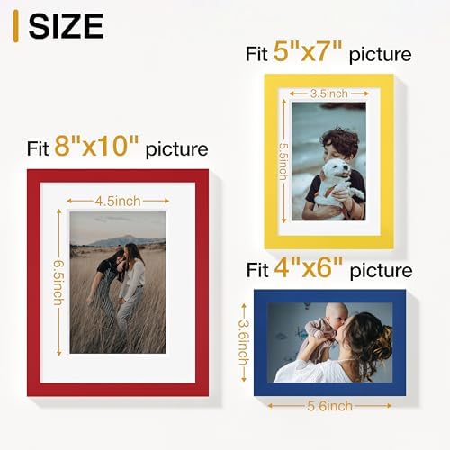 Vittanly 15 Pack Gallery Wall Frame Set, Red, Yellow, Blue