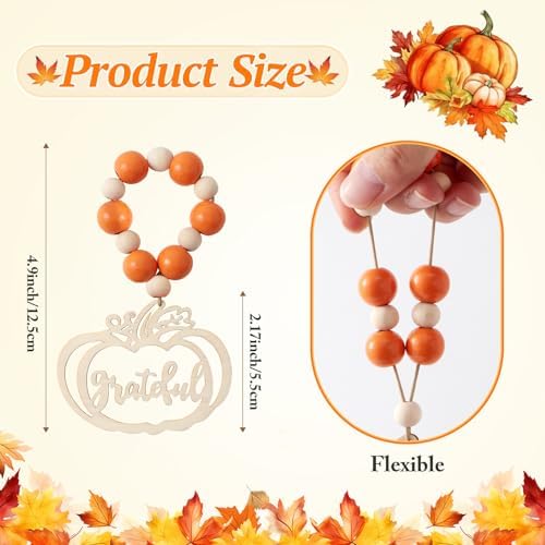 6Pcs Fall Thanksgiving Pumpkin Wood Napkin Rings, Thanksgiving Table Decor