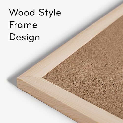 U Brands Cork Bulletin Board, 18" x 24" Inches, Light Birch Wood Frame (265U00-01)