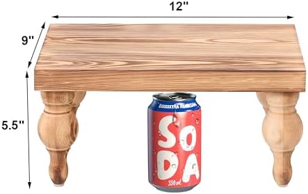 Wood Pedestal Stand Table for Farmhouse Decor / 12 x 9 x 5.5