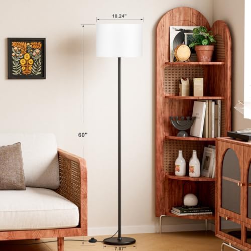 Ambimall Floor Lamp for Living Room with Smart Light Bulb, RGB + Stepless Dimmable Colors Temperature &