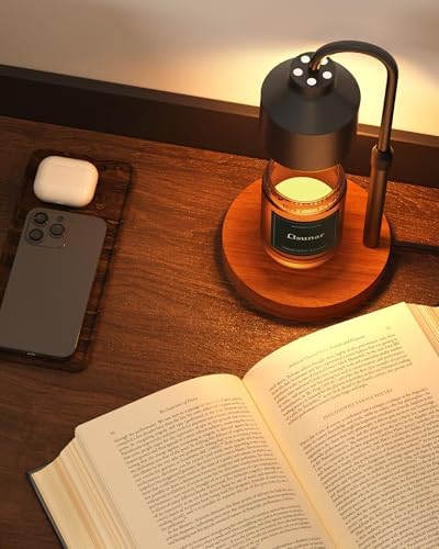 LISUNAR Electric Candle Warmer Lamp Black, Candle Lamp Warmer with Timer, Wax Warmer Lamp for Jar Candles, Adjustable