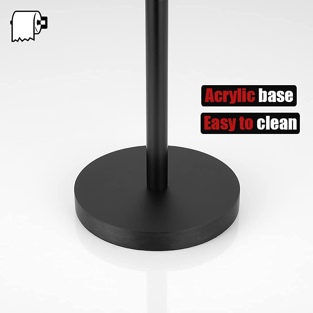 JQK Toilet Paper Storage Stand Matte Black, 304 Stainless Steel Thicken 0.8mm Tissue Reserve Holder 3 Rolls Dispenser