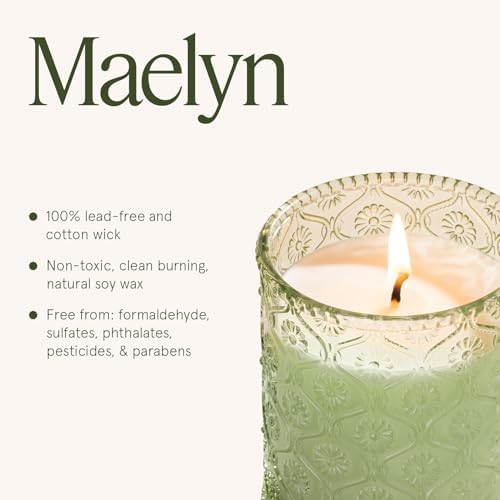 LA JOLIE MUSE Pistachio Macaron Scented Candles for Home, Soy Wax, 40 Hrs