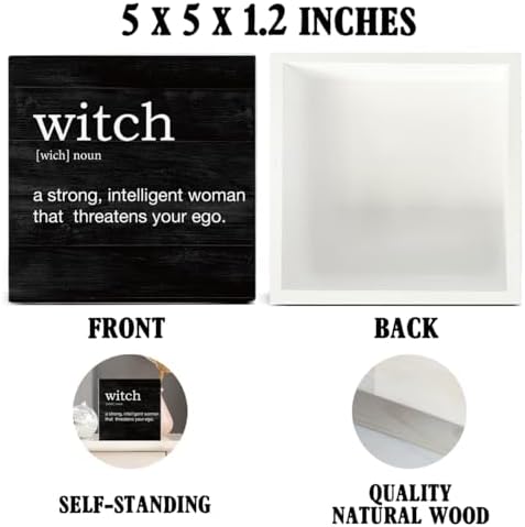 Halloween Decorations, Witch Definition Wooden Sign Decor Desk Sign