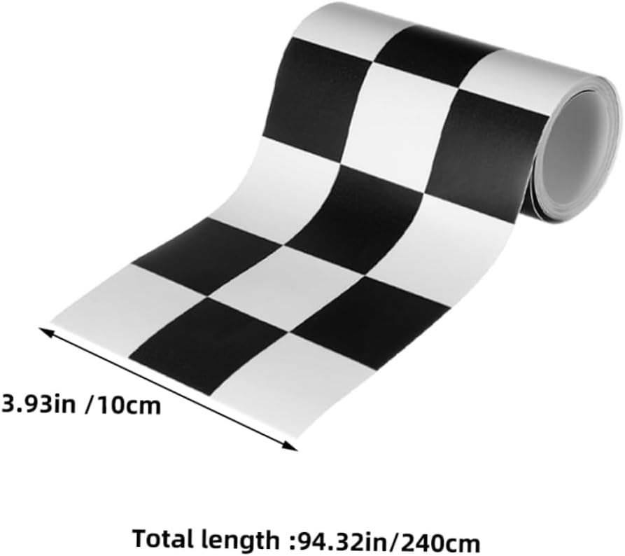 2 Rolls Checkered Peel and Stick Wallpaper Border White Checkered Wallpaper Self Adhesive / Black